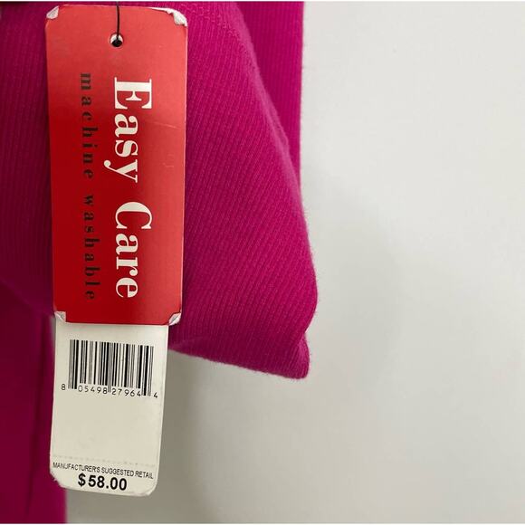 Rafaella Sweater Casual Cowl Neck Long Sleeve Knitted Pullover Barbie Pink M NWT - Picture 6 of 11